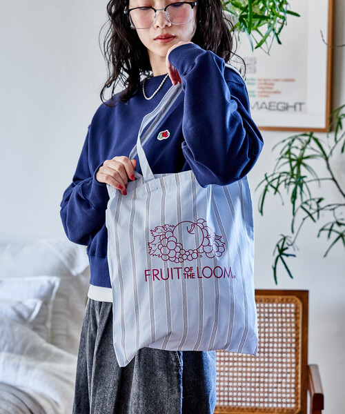 FREAK'S STORE（フリークスストア）の「FRUIT OF THE LOOM × FREAK'S STORE/フルーツオブザルーム 別注 マルチストライプ A4サイズ トートバッグ/ロゴ入りトートバッグ（トートバッグ・レディース・レモンイエロー/ターコイズブルー/サックスブルー/ピンク/ベージュ/オレンジ・ﾌﾘ-）」の20枚目の写真