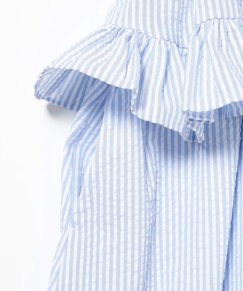 mmts（マミタス）の「ストライプ ルビー フリル キャミワンピース（ワンピース・レディース・ブラック/サックスブルー・MEDIUM/SMALL）」の15枚目の写真