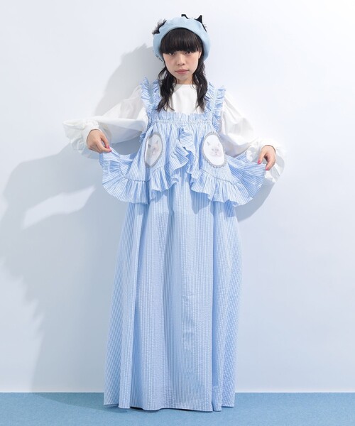 mmts（マミタス）の「ストライプ ルビー フリル キャミワンピース（ワンピース・レディース・ブラック/サックスブルー・MEDIUM/SMALL）」の20枚目の写真