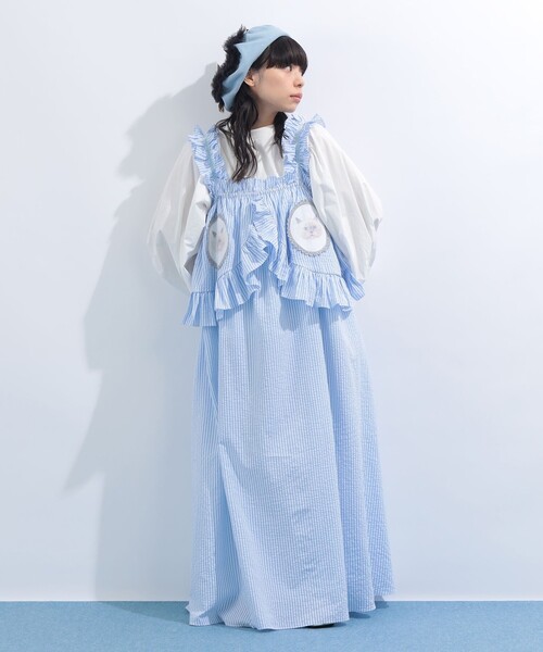 mmts（マミタス）の「ストライプ ルビー フリル キャミワンピース（ワンピース・レディース・ブラック/サックスブルー・MEDIUM/SMALL）」の21枚目の写真