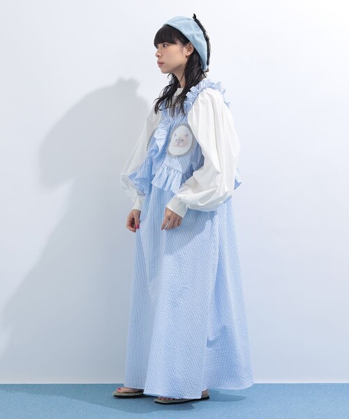 mmts（マミタス）の「ストライプ ルビー フリル キャミワンピース（ワンピース・レディース・ブラック/サックスブルー・MEDIUM/SMALL）」の22枚目の写真