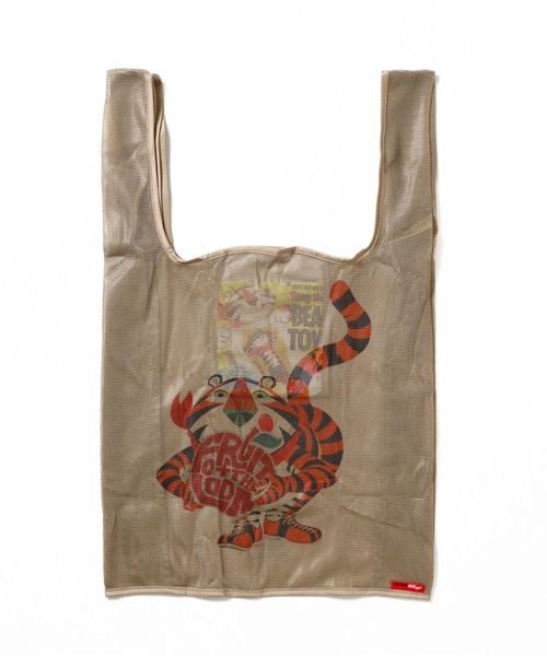 FRUIT OF THE LOOM(フルーツオブザルーム)の「VINTAGE Kellogg’s mesh eco bag / ケロッグコラボ レトロデザイン メッシュ素材 エコバッグ(ハンドバッグ・メンズ・サックスブルー/ブラック/オレンジ・FREE)」の1枚目の写真