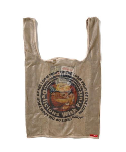 FRUIT OF THE LOOM(フルーツオブザルーム)の「VINTAGE Kellogg’s mesh eco bag / ケロッグコラボ レトロデザイン メッシュ素材 エコバッグ(ハンドバッグ・メンズ・サックスブルー/ブラック/オレンジ・FREE)」の2枚目の写真