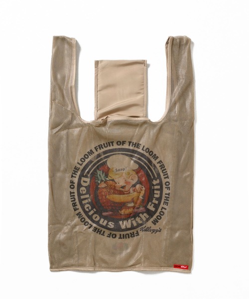 FRUIT OF THE LOOM(フルーツオブザルーム)の「VINTAGE Kellogg’s mesh eco bag / ケロッグコラボ レトロデザイン メッシュ素材 エコバッグ(ハンドバッグ・メンズ・サックスブルー/ブラック/オレンジ・FREE)」の9枚目の写真