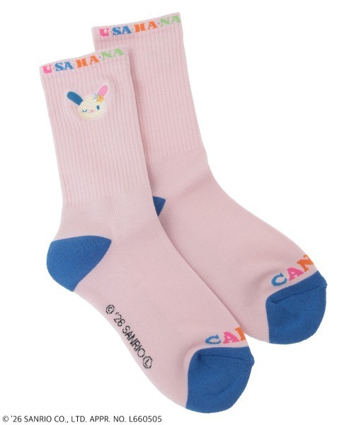 Candy Stripper(キャンディストリッパー)の「【U・SA・HA・NA】EMBROIDERY RIB ソックス(ソックス/靴下・レディース・ピンク/ブラック/オフホワイト・FREE)」の3枚目の写真