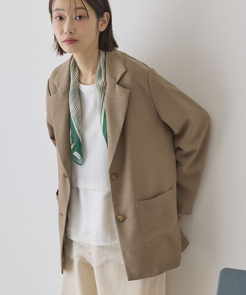 AMERICAN HOLIC(アメリカンホリック)の「リネンライクオーバーサイズジャケット(テーラードジャケット・レディース・ブラウン/ダークネイビー・L/M)」の18枚目の写真