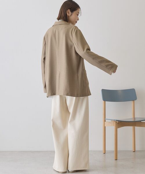 AMERICAN HOLIC(アメリカンホリック)の「リネンライクオーバーサイズジャケット(テーラードジャケット・レディース・ブラウン/ダークネイビー・L/M)」の22枚目の写真