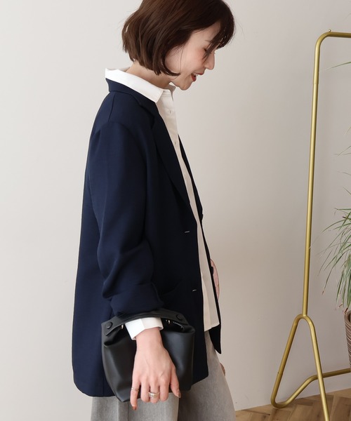 AMERICAN HOLIC(アメリカンホリック)の「リネンライクオーバーサイズジャケット(テーラードジャケット・レディース・ブラウン/ダークネイビー・L/M)」の6枚目の写真