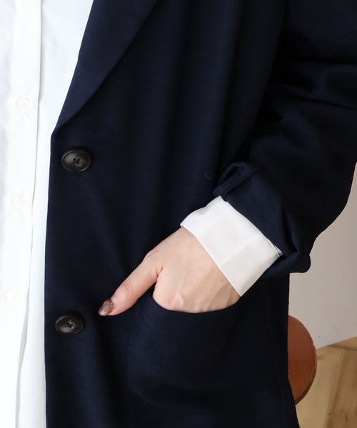 AMERICAN HOLIC(アメリカンホリック)の「リネンライクオーバーサイズジャケット(テーラードジャケット・レディース・ブラウン/ダークネイビー・L/M)」の7枚目の写真