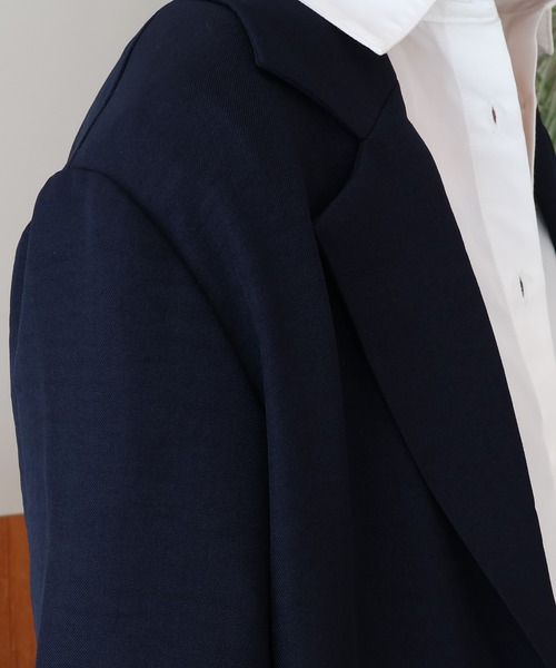 AMERICAN HOLIC(アメリカンホリック)の「リネンライクオーバーサイズジャケット(テーラードジャケット・レディース・ブラウン/ダークネイビー・L/M)」の8枚目の写真