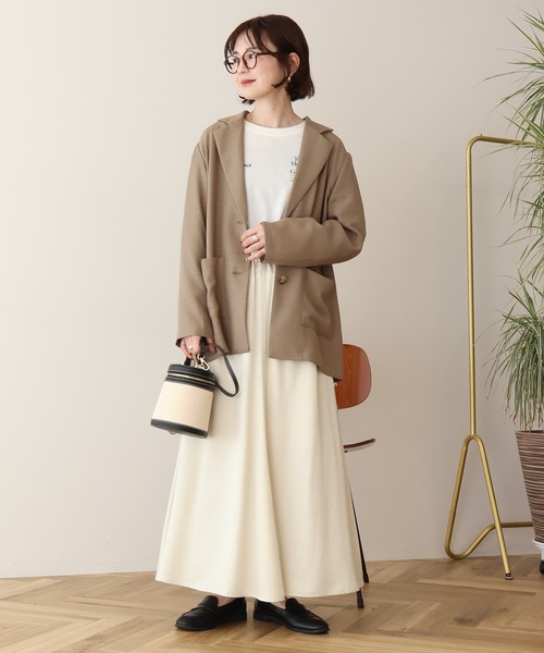 AMERICAN HOLIC(アメリカンホリック)の「リネンライクオーバーサイズジャケット(テーラードジャケット・レディース・ブラウン/ダークネイビー・L/M)」の9枚目の写真