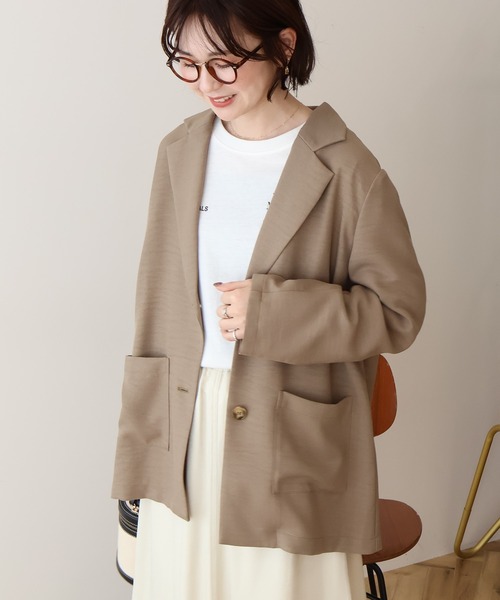 AMERICAN HOLIC(アメリカンホリック)の「リネンライクオーバーサイズジャケット(テーラードジャケット・レディース・ブラウン/ダークネイビー・L/M)」の12枚目の写真