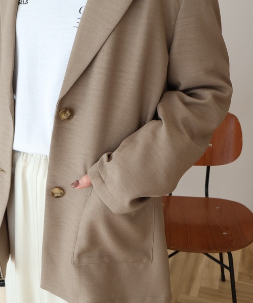 AMERICAN HOLIC(アメリカンホリック)の「リネンライクオーバーサイズジャケット(テーラードジャケット・レディース・ブラウン/ダークネイビー・L/M)」の15枚目の写真