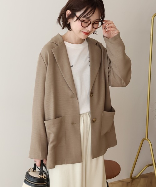 AMERICAN HOLIC(アメリカンホリック)の「リネンライクオーバーサイズジャケット(テーラードジャケット・レディース・ブラウン/ダークネイビー・L/M)」の16枚目の写真