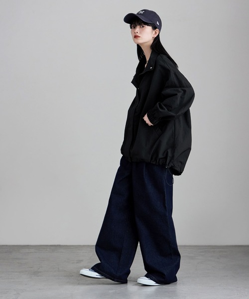 etoll.（エトル）の「ナイロンスタンドカラーブルゾン（ブルゾン・レディース・ブラック/アイボリー・M）」の4枚目の写真