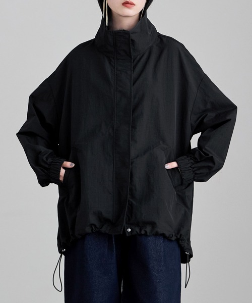 etoll.（エトル）の「ナイロンスタンドカラーブルゾン（ブルゾン・レディース・ブラック/アイボリー・M）」の8枚目の写真