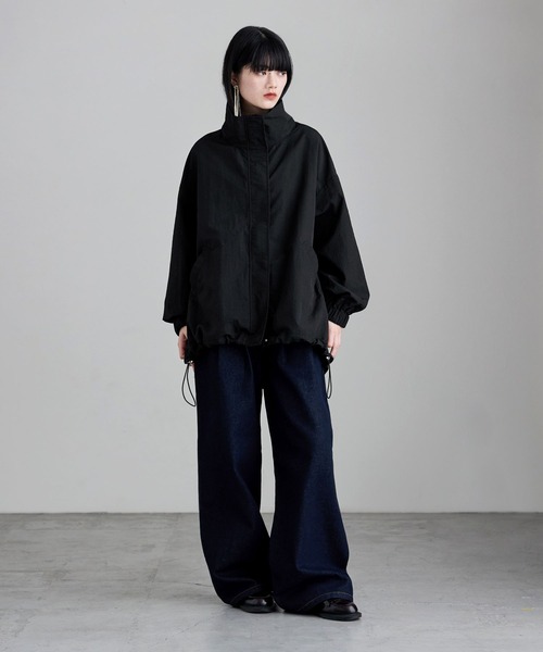 etoll.（エトル）の「ナイロンスタンドカラーブルゾン（ブルゾン・レディース・ブラック/アイボリー・M）」の10枚目の写真