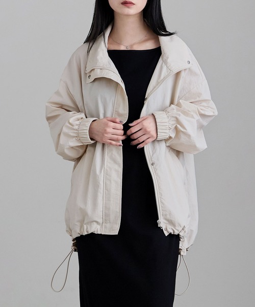 etoll.（エトル）の「ナイロンスタンドカラーブルゾン（ブルゾン・レディース・ブラック/アイボリー・M）」の15枚目の写真