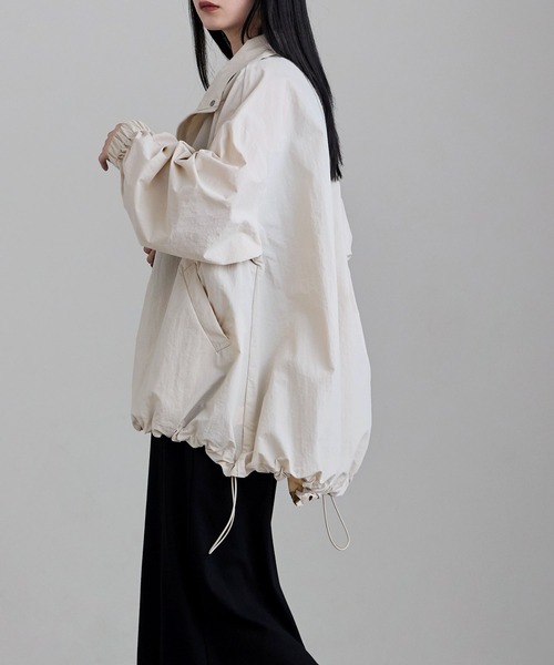 etoll.（エトル）の「ナイロンスタンドカラーブルゾン（ブルゾン・レディース・ブラック/アイボリー・M）」の16枚目の写真