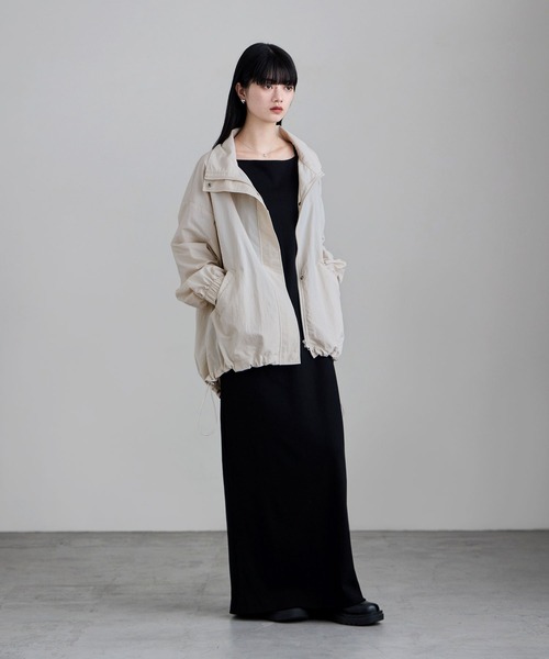 etoll.（エトル）の「ナイロンスタンドカラーブルゾン（ブルゾン・レディース・ブラック/アイボリー・M）」の17枚目の写真