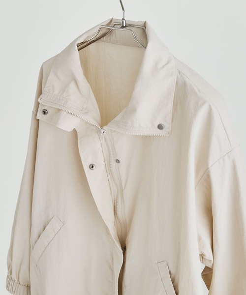 etoll.（エトル）の「ナイロンスタンドカラーブルゾン（ブルゾン・レディース・ブラック/アイボリー・M）」の21枚目の写真