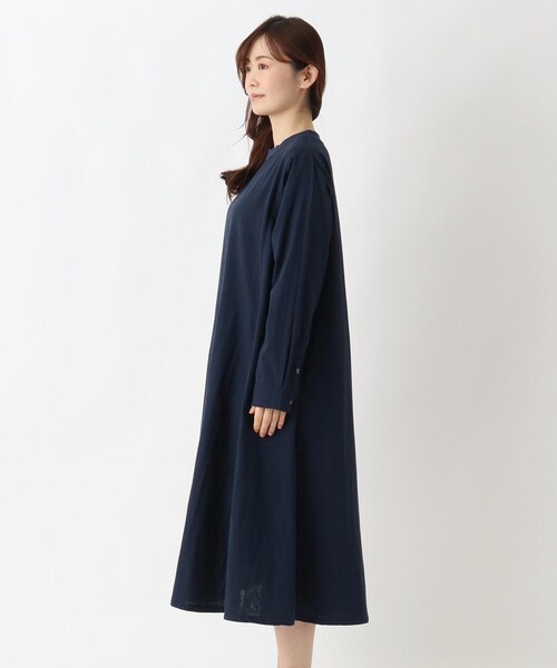 one'sterrace(ワンズテラス)の「コットンWガーゼ Aラインワンピース(ワンピース・レディース・ネイビー系5/グレー系4/カーキ系5・02)」の5枚目の写真