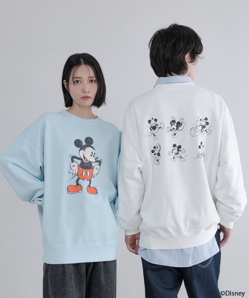LOWRYS FARM（ローリーズファーム）の「LFM(U)【MICKEY】スウェットクルーネック　 653950（スウェット・メンズ・ホワイト/ブルー/グレー・MEDIUM/LARGE）」の6枚目の写真