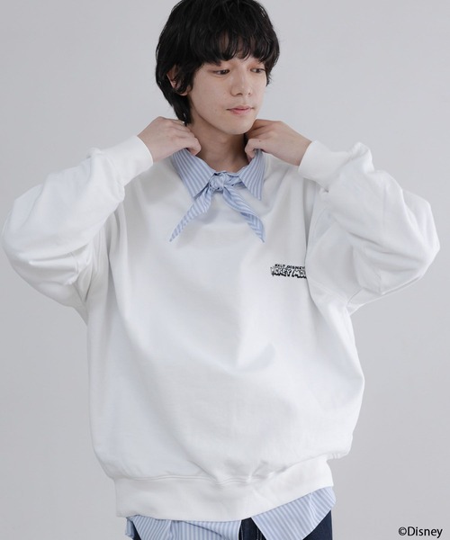 LOWRYS FARM（ローリーズファーム）の「LFM(U)【MICKEY】スウェットクルーネック　 653950（スウェット・メンズ・ホワイト/ブルー/グレー・MEDIUM/LARGE）」の15枚目の写真