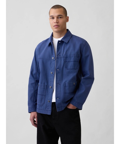 GAP(ギャップ)の「キャンバス チョアジャケット(カバーオール・メンズ・ブルー・XS/S/M/L/XL)」の1枚目の写真