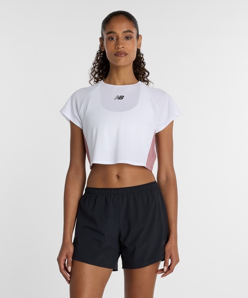 NEW BALANCE(ニューバランス)の「ファストデイズTシャツ(Tシャツ/カットソー・レディース・ホワイト/ネイビー・SMALL/MEDIUM/LARGE/X-LARGE)」の1枚目の写真