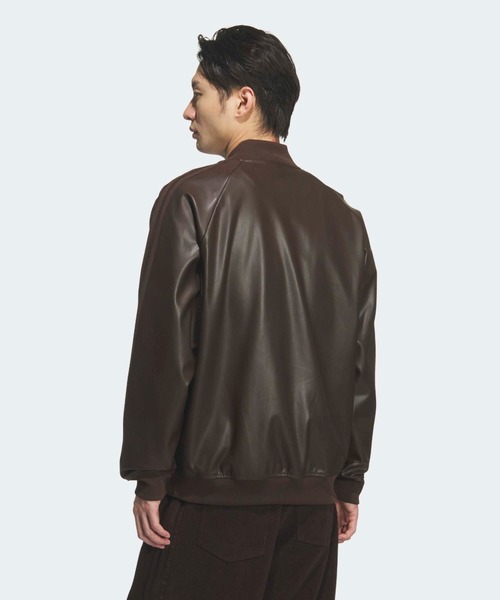adidas(アディダス)の「adidas/アディダス SST PLEATHER フェイクレザー ジャケット 2026年 夏 夏服(ブルゾン・メンズ・ブラウン・M/L/XL)」の5枚目の写真