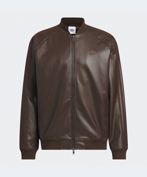 adidas(アディダス)の「adidas/アディダス SST PLEATHER フェイクレザー ジャケット 2026年 夏 夏服(ブルゾン・メンズ・ブラウン・M/L/XL)」の2枚目の写真