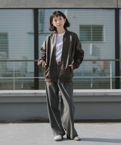 adidas(アディダス)の「adidas/アディダス SST PLEATHER フェイクレザー ジャケット 2026年 夏 夏服(ブルゾン・メンズ・ブラウン・M/L/XL)」の10枚目の写真