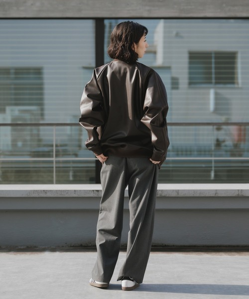 adidas(アディダス)の「adidas/アディダス SST PLEATHER フェイクレザー ジャケット 2026年 夏 夏服(ブルゾン・メンズ・ブラウン・M/L/XL)」の12枚目の写真