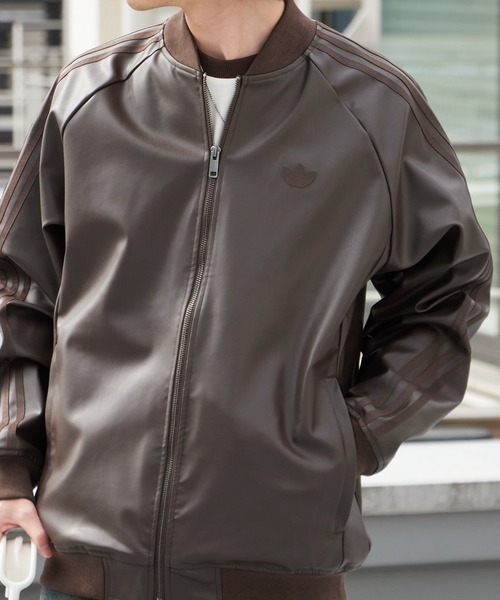 adidas(アディダス)の「adidas/アディダス SST PLEATHER フェイクレザー ジャケット 2026年 夏 夏服(ブルゾン・メンズ・ブラウン・M/L/XL)」の14枚目の写真