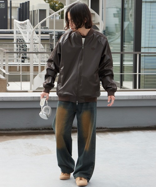 adidas(アディダス)の「adidas/アディダス SST PLEATHER フェイクレザー ジャケット 2026年 夏 夏服(ブルゾン・メンズ・ブラウン・M/L/XL)」の20枚目の写真