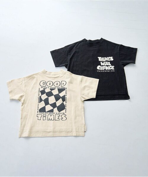 p.premier(ピードットプルミエ)の「SHIRO-KUROグラフィックTシャツ(Tシャツ/カットソー・キッズ・ブラック/アイボリー・80/90/100/110/120/130/140)」の19枚目の写真