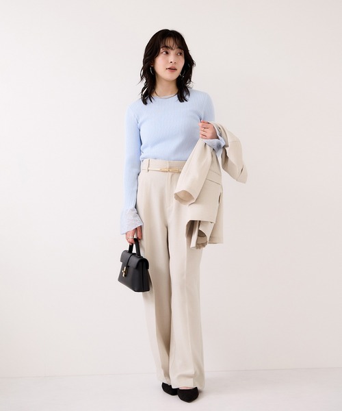 VIS（ビス）の「美easyリネンライクワイドパンツ/イージーケア・接触冷感・セットアップ対応（その他パンツ・レディース・ピンク/ブラック/キナリ/グレー・L/M/S/SS）」の9枚目の写真