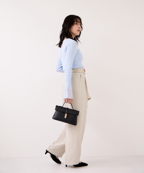 VIS（ビス）の「美easyリネンライクワイドパンツ/イージーケア・接触冷感・セットアップ対応（その他パンツ・レディース・ピンク/ブラック/キナリ/グレー・L/M/S/SS）」の10枚目の写真