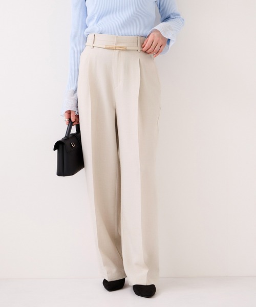 VIS（ビス）の「美easyリネンライクワイドパンツ/イージーケア・接触冷感・セットアップ対応（その他パンツ・レディース・ピンク/ブラック/キナリ/グレー・L/M/S/SS）」の5枚目の写真