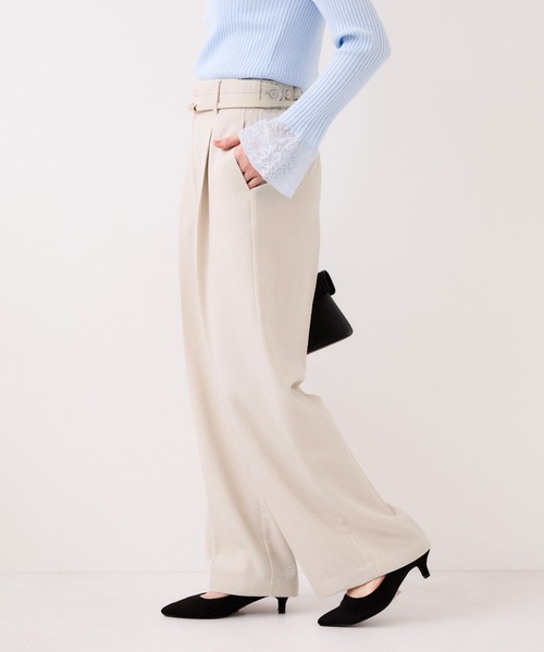 VIS（ビス）の「美easyリネンライクワイドパンツ/イージーケア・接触冷感・セットアップ対応（その他パンツ・レディース・ピンク/ブラック/キナリ/グレー・L/M/S/SS）」の6枚目の写真