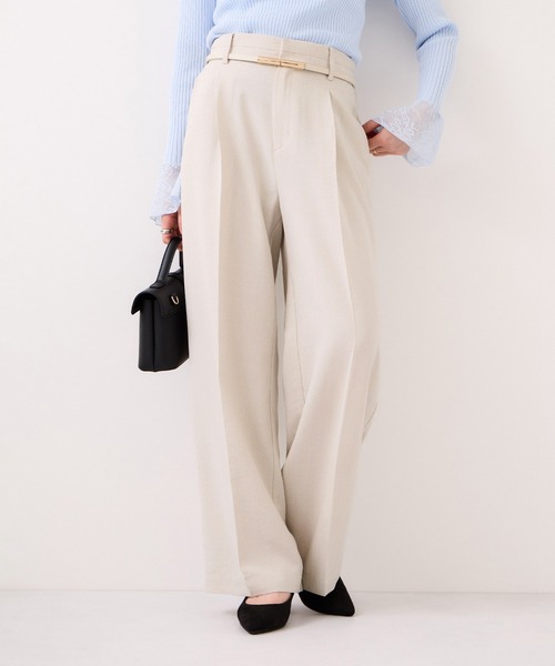 VIS（ビス）の「美easyリネンライクワイドパンツ/イージーケア・接触冷感・セットアップ対応（その他パンツ・レディース・ピンク/ブラック/キナリ/グレー・L/M/S/SS）」の8枚目の写真