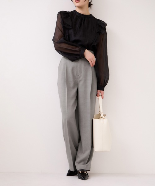 VIS（ビス）の「美easyリネンライクワイドパンツ/イージーケア・接触冷感・セットアップ対応（その他パンツ・レディース・ピンク/ブラック/キナリ/グレー・L/M/S/SS）」の22枚目の写真