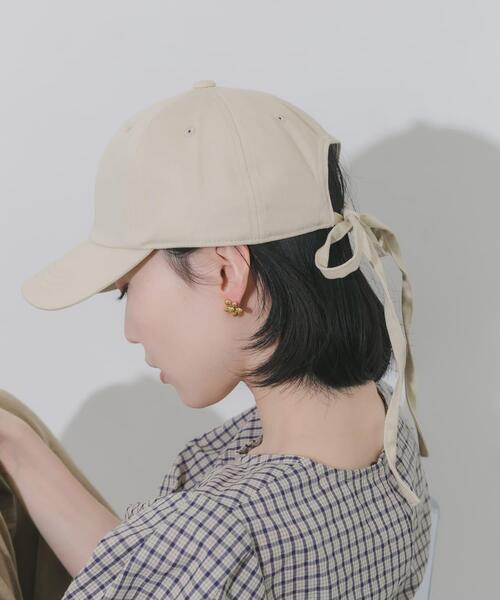 SMELLY（スメリー）の「バックリボンキャップ（キャップ・レディース・ベージュ/ブラック/ブルー・-）」の6枚目の写真