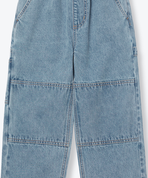 MUSINSA STANDARD KIDS（ムシンサスタンダードキッズ）の「ワイドカーペンターバンディングデニムパンツ[ライトインディゴ]（デニムパンツ・レディース・その他・100/110/120/130/140/150/160）」の7枚目の写真