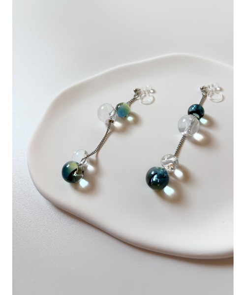 tone(トーン)の「【TOMEI LAB】クリア ドロップ チェーン ノンホールピアス(MA)(ピアス(両耳用)・レディース・グリーン系その他/ブラウン系その他/ピンク系その他・FREE)」の5枚目の写真