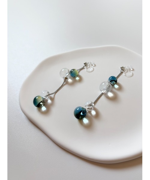 tone(トーン)の「【TOMEI LAB】クリア ドロップ チェーン ノンホールピアス(MA)(ピアス(両耳用)・レディース・グリーン系その他/ブラウン系その他/ピンク系その他・FREE)」の6枚目の写真