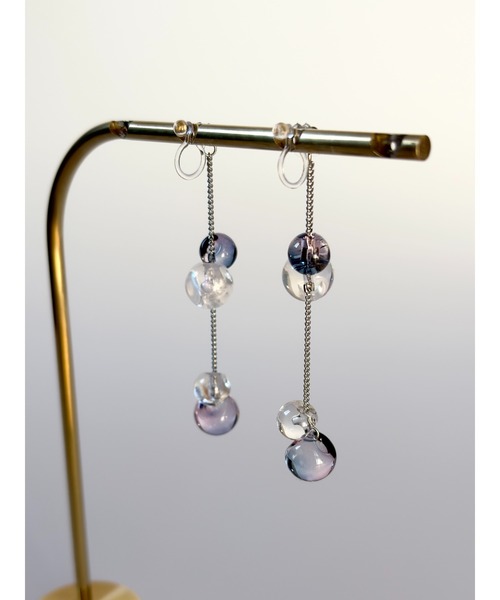 tone(トーン)の「【TOMEI LAB】クリア ドロップ チェーン ノンホールピアス(MA)(ピアス(両耳用)・レディース・グリーン系その他/ブラウン系その他/ピンク系その他・FREE)」の9枚目の写真