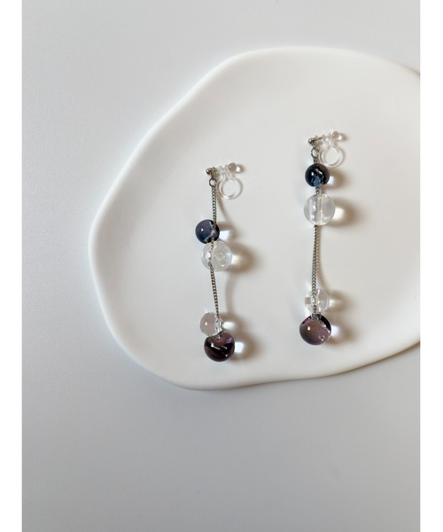 tone(トーン)の「【TOMEI LAB】クリア ドロップ チェーン ノンホールピアス(MA)(ピアス(両耳用)・レディース・グリーン系その他/ブラウン系その他/ピンク系その他・FREE)」の10枚目の写真