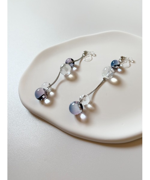 tone(トーン)の「【TOMEI LAB】クリア ドロップ チェーン ノンホールピアス(MA)(ピアス(両耳用)・レディース・グリーン系その他/ブラウン系その他/ピンク系その他・FREE)」の12枚目の写真